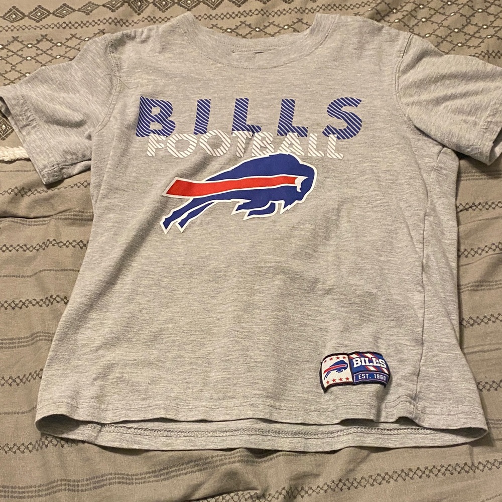 Buffalo Kids Gray Football Tee